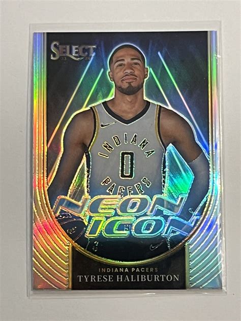 2023 24 Panini Select Tyrese Haliburton Neon Icon SP Insert Indiana