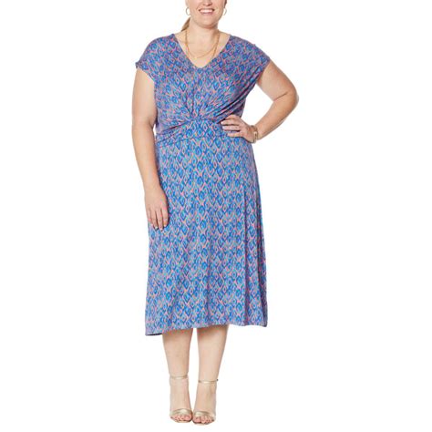 Colleen Lopez Knot Front Midi Dress - 9874224 | HSN