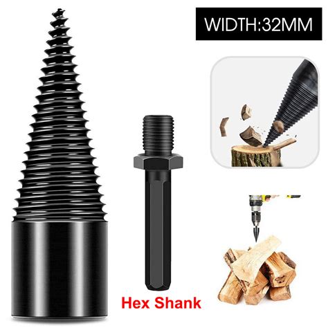 High Speed Twist Firewood Drill Bit Wood Splitter Screw Splitting Cone