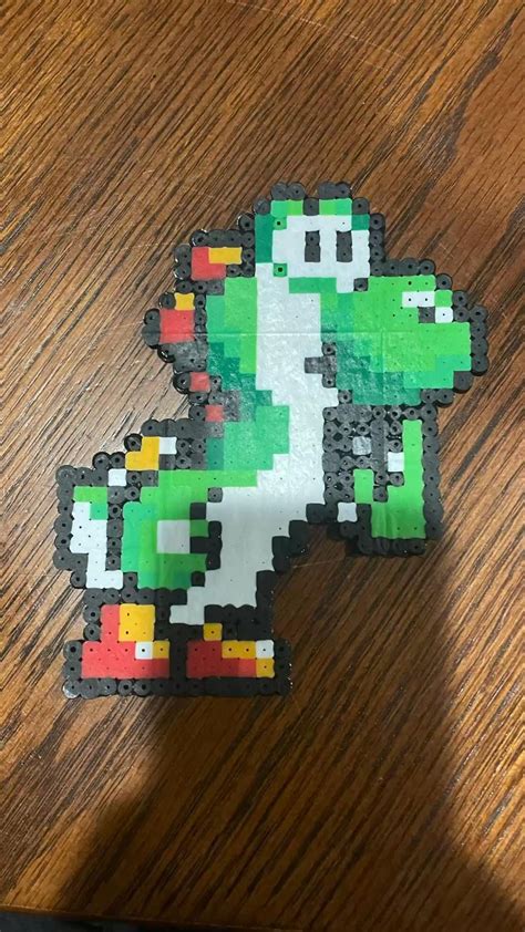 Yoshi From Yoshi’s Island Perler Beads Gaming Logos Logos Island