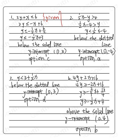 Solved Question Match Each Inequality With Its Graph Not Yet Y