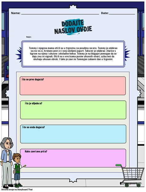 Radni List za Pisanje Niza Priča Storyboard by hr examples