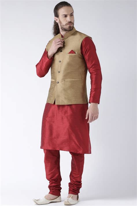 Latest Fashion Maroon Men Kurta Pajama With Plain MKPA01201