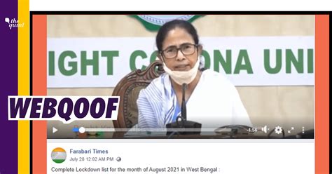 Fact Check Mamata Banerjees Lockdown Announcement From August 2020 Shared As Recent