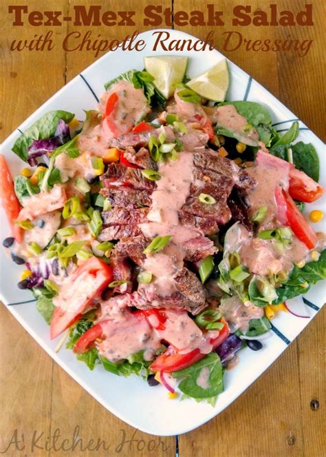 Tex Mex Steak Salad With Chipotle Ranch Dressing