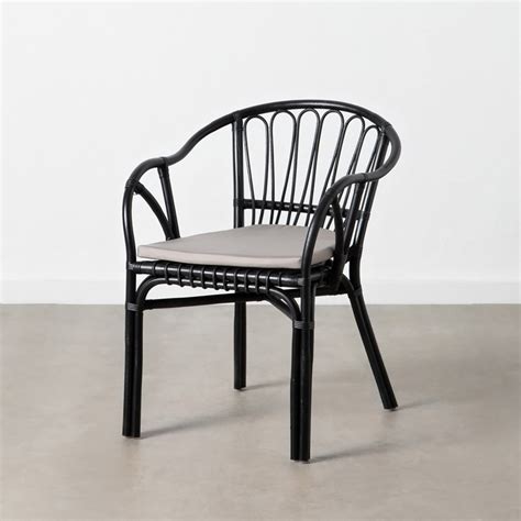 Black Rattan Chair 575x60x76cm — Qechic