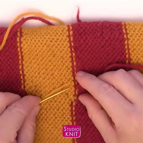 Harry Potter Scarf Knitting Pattern In Hogwarts House Colors Studio Knit