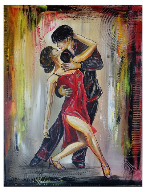 Tango Wandbild Tanzbild Tänzer Malerei Acrylbild Unikat Acrylbild