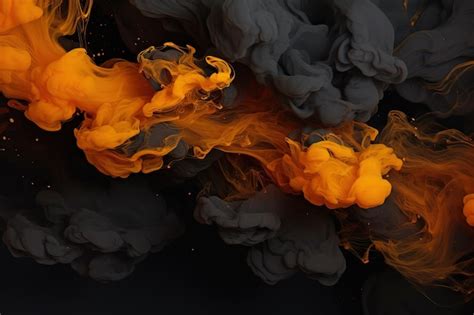 Un Fondo Negro Con Un Fuego Amarillo Y Naranja Y Humo Negro Vector