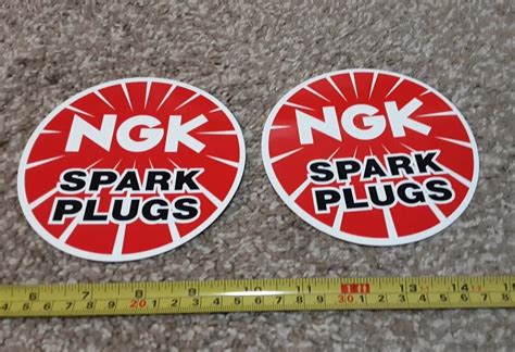 Lot Of 2 Vintage Ngk Spark Plugs Racing Decals Stickers Nhra Nascar Hot