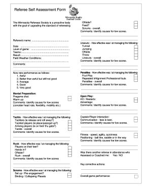 Fillable Online Referee Self Assessment Form Fax Email Print Pdffiller