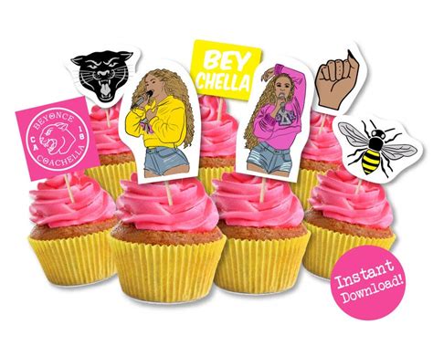 Beyonce Cupcake Toppers Beyonce Cupcake Beyonce Party Etsy