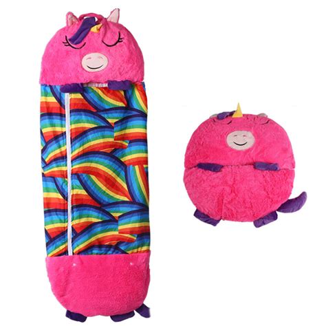 Kids Sleeping Bag And Cushion Animals Happy Children Napping T