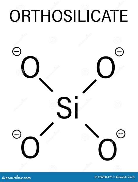 Orthosilicate Or Silicon Tetroxide, Silicate Anion, Chemical Structure ...