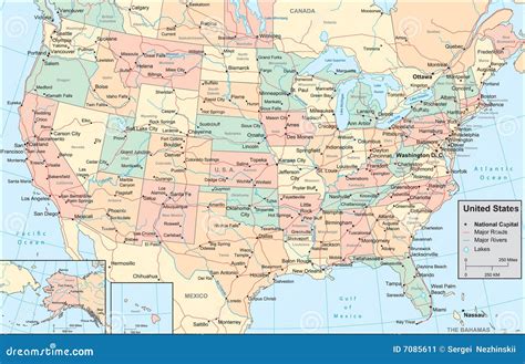 United States Of America Map Stock Image - Image: 7085611