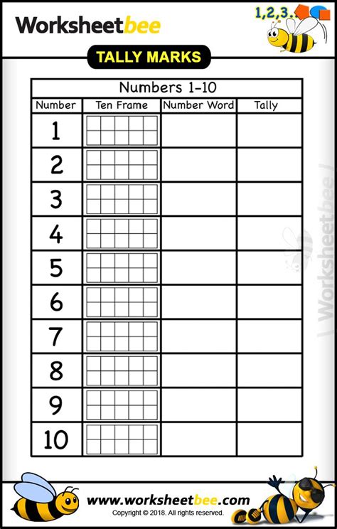 Tally Mark Worksheets Grade 1