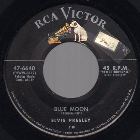 Elvis Presley Blue Moon Just Because RCA Victor 47 6640 Orig 1956