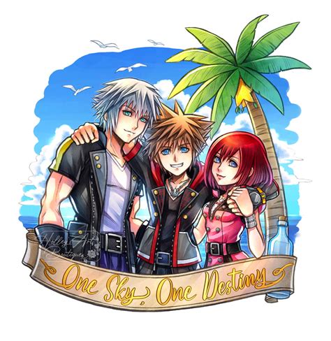 Kingdom Hearts 20th Anniversary Sora Riku Kairi By Holleysart On Deviantart