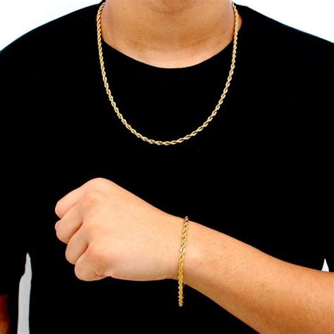 Conjunto Cord O Pulseira Baiano Masculino Feminino Mm A O Banhado A