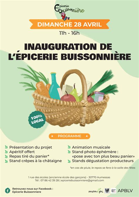 INAUGURATION DE L EPICERIE BUISSONNIERE Dimanche 28 Avril 2024 Aumessas