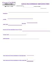 ELM 510 Assignment 1 Clinical Field Experience Verification Form Docx