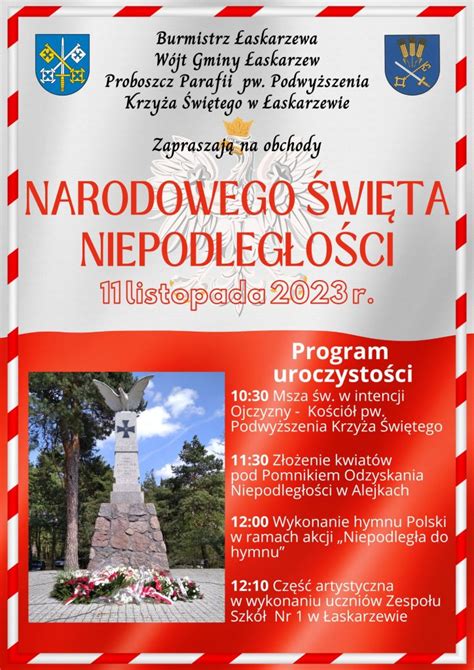 OBCHODY NARODOWEGO ŚWIĘTA NIEPODLEGŁOŚCI 11 LISTOPADA 2023 r https