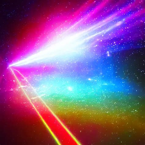 Glowing Rainbow Beam Of Light In Space Vintage Stable Diffusion