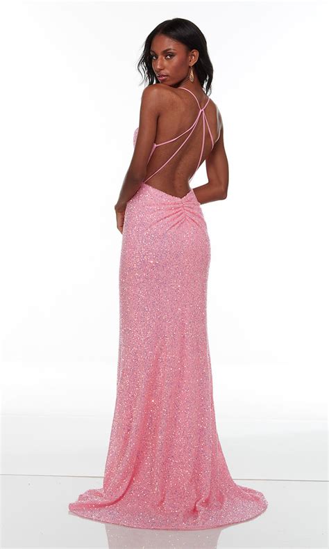 Open Back Long Sequin Prom Dress With Train