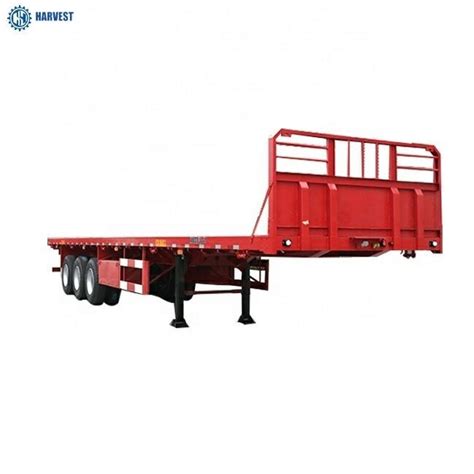 Landing Gear 28 Ton 3 Axles 40ft Flatbed Heavy Duty Semi Trailer With