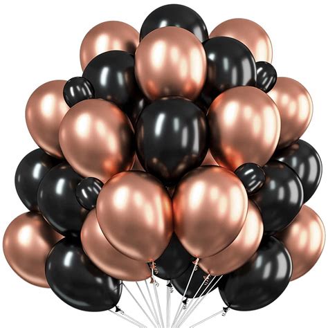 Balony RÓŻOWE ZŁOTO CZARNE 30cm URODZINY 50szt 13282399635 Allegro pl