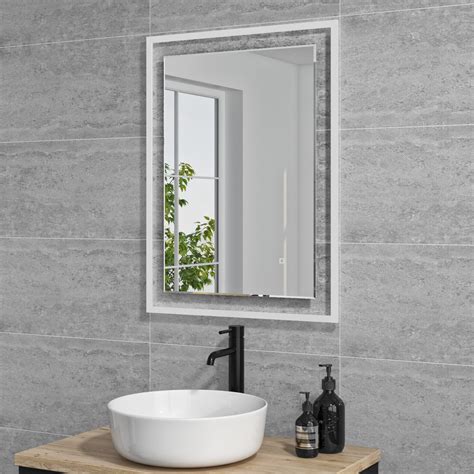 Rectangular Led Bathroom Mirror With Demister 600 X 800mm Izar Better Bathrooms