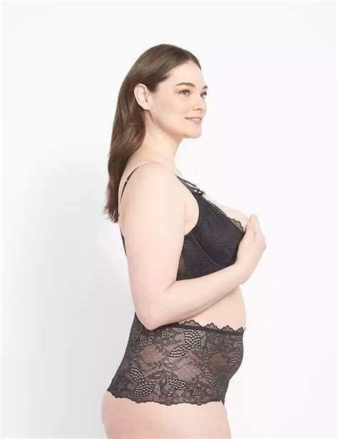 Lace And Strappy Detail Lightly Lined Quarter Cup Bra Lanebryant