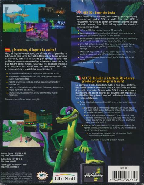 Gex Enter The Gecko Cover Or Packaging Material Mobygames