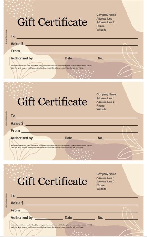 8+ Printable Blank Gift Certificate Templates for Free | room surf.com