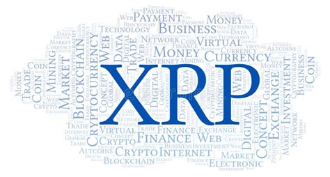 XRP O Nube De La Palabra De La Moneda Del Cryptocurrency De La