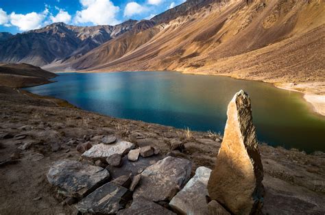 Chandra Taal Lake - The Lake of the Moon in Upper Himalayas at 14000 ft ...