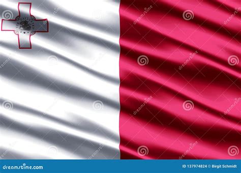 Ejemplo Realista De La Bandera De Malta Stock De Ilustraci N