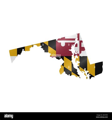 Detailed waving flag map of Maryland. map with masked flag Stock Photo ...