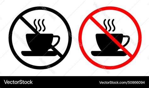 No Coffee Cup Sign Icon Set Prohibition Of Coffee Vector Image