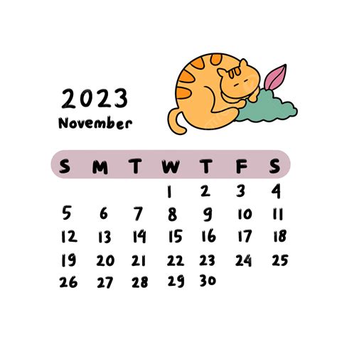 Calendario 2023 Imprimible Noviembre