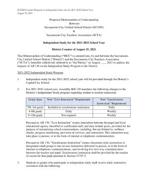 Fillable Online District Proposal To Scta On Independent Study