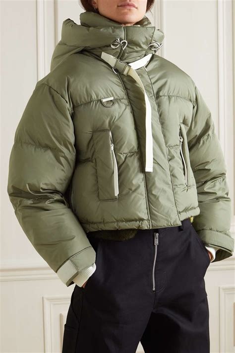 Sage Green Willow Hooded Quilted Padded Recycled Shell Jacket