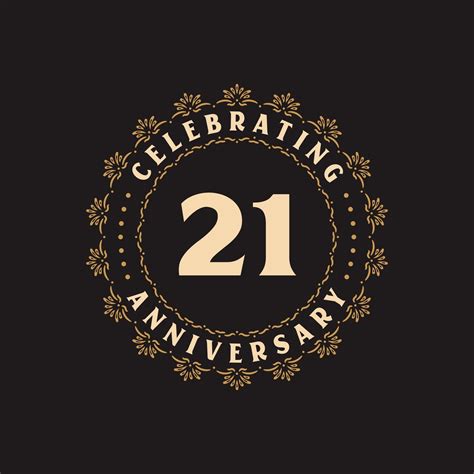 21 anniversary celebration, Greetings card for 21 years anniversary ...