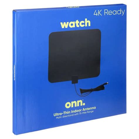 Onn Ultra Thin Indoor Antenna Multi Directional W 75 Mile Range