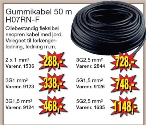 Gummikabel 50 M H07RN F Tilbud Hos Harald Nyborg