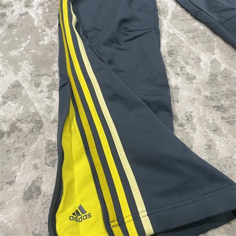 Mens Size Xl Adidas Grey And Yellow Sweatpants Depop