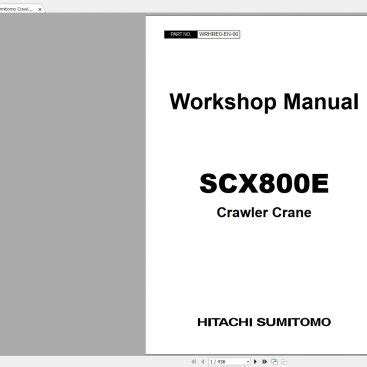 Hitachi Sumitomo Crawler Crane Scx E Workshop Manuals Wrhae En