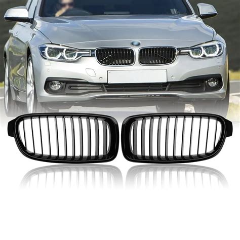 2Pcs Gloss Black Car Front Kidney Grilles For BMW F30 F31 3 Series