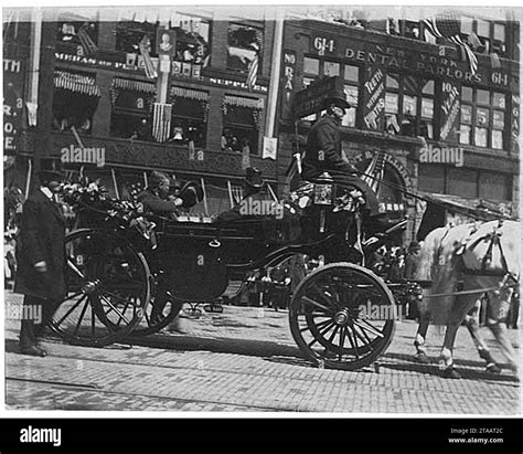 Visit To Seattle By Theodore Roosevelt Shown Seated In A Carriage On