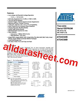 AT24C04B PU Datasheet PDF ATMEL Corporation